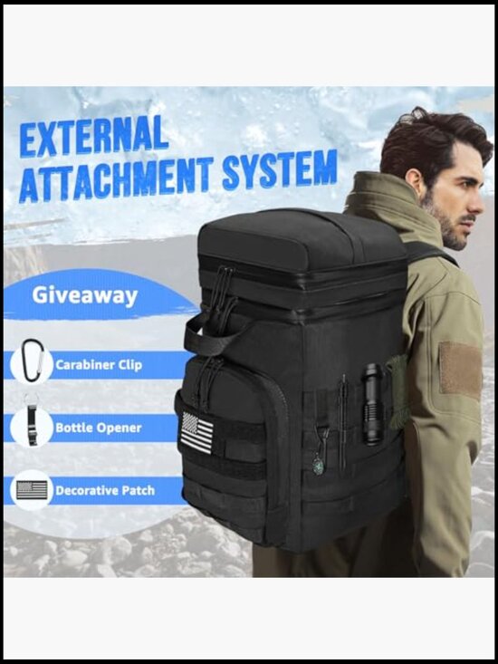 Large Capacity Insulated Backpack Cooler Tactical Design 45 Cans Leakproof main image 4